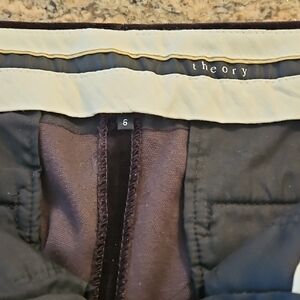 Theory Black and Cream Trousers